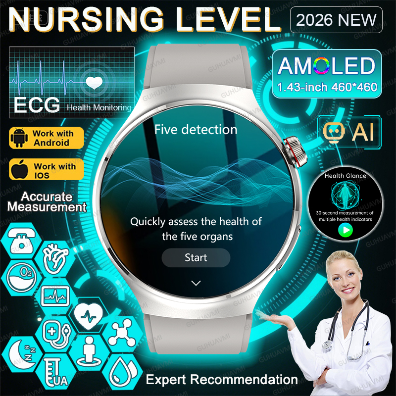 Fall Detection Watch - NEW High-Precision Nursing Grade ECG Blood