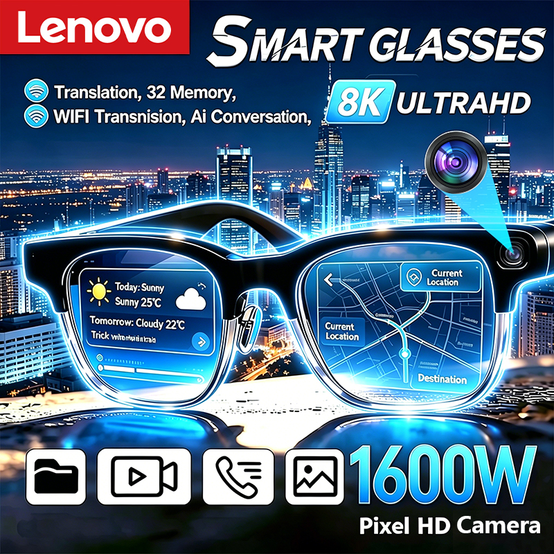 Lenovo New AI Smart Glasses 8K - Smart Glasses Lens ulasan dan harga