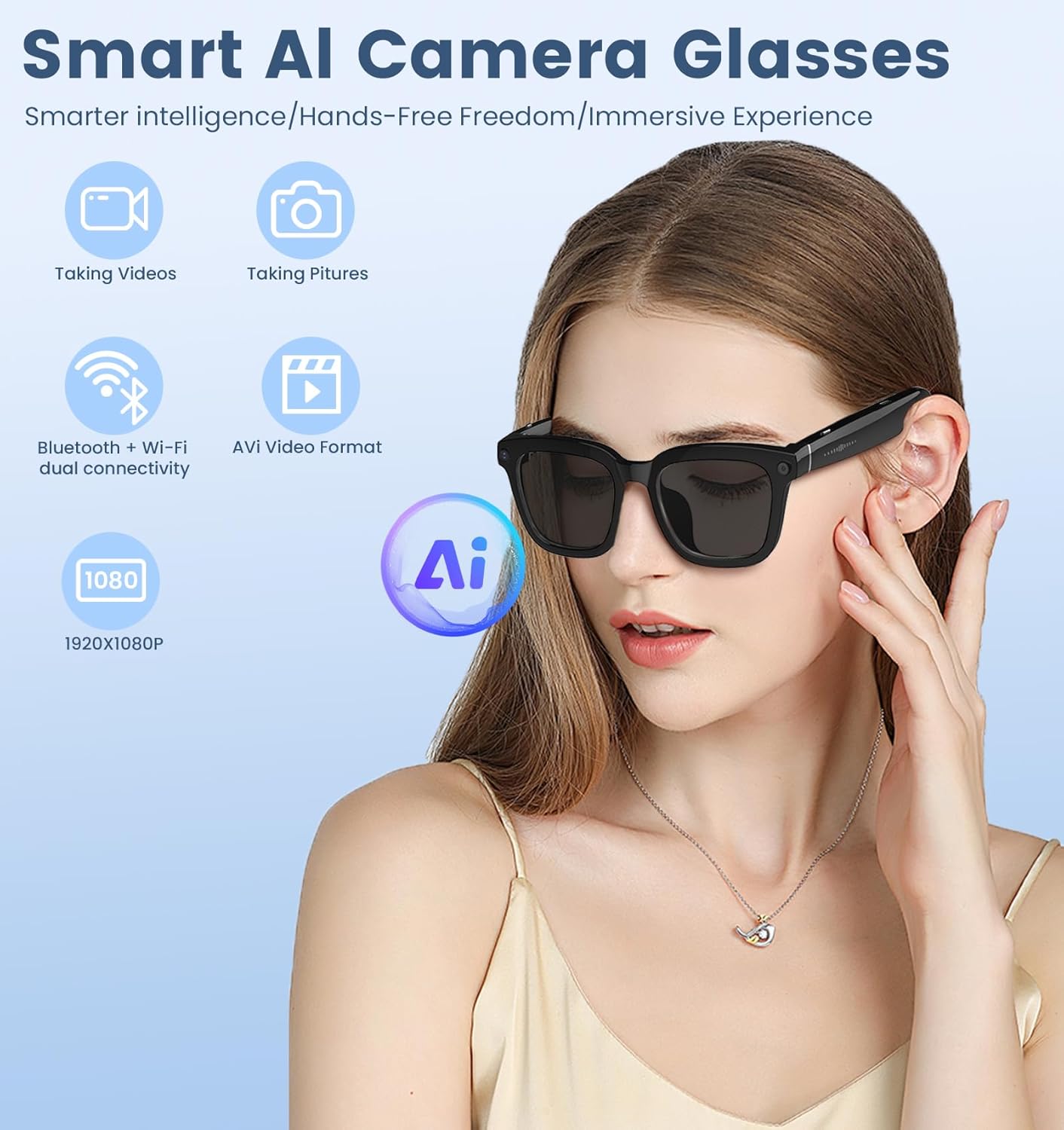 AI Smart Camera Glasses 1080P  - Smart Glasses Lens ulasan dan harga