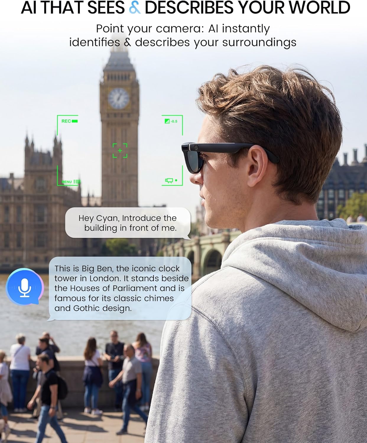 HD Camera Bluetooth Smart Glas - Smart Glasses Lens ulasan dan harga