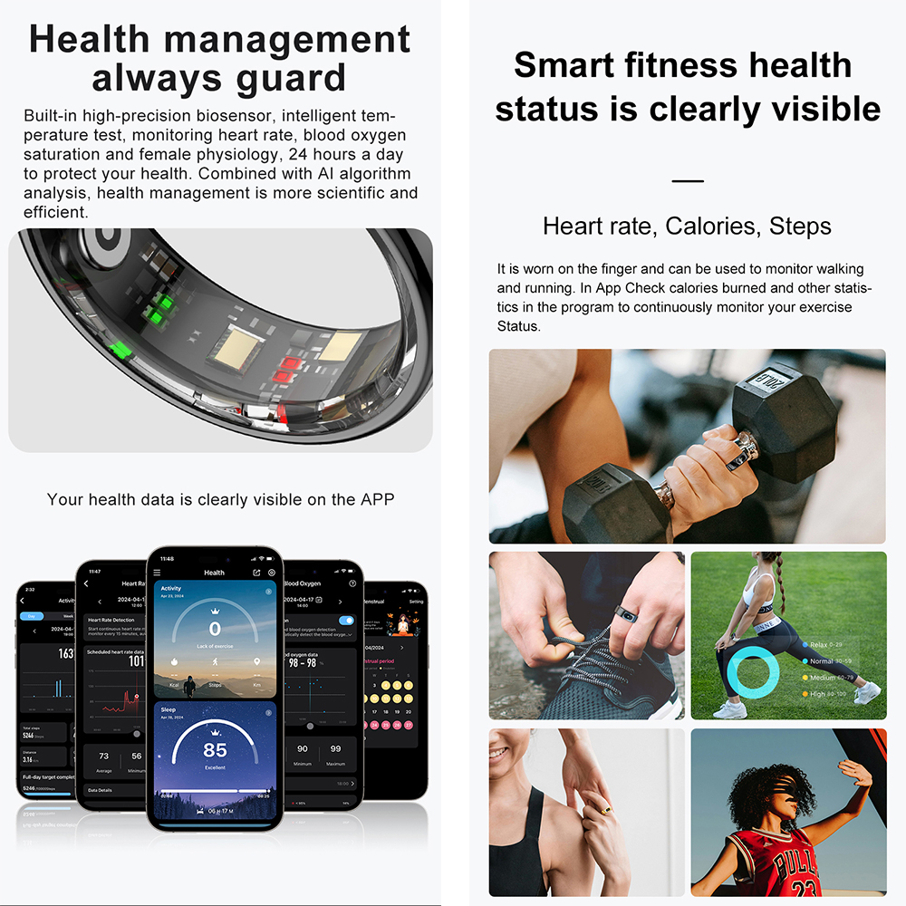 R08 Fitness Tracker Smart Ring - Temperature Ring Skin ulasan dan harga