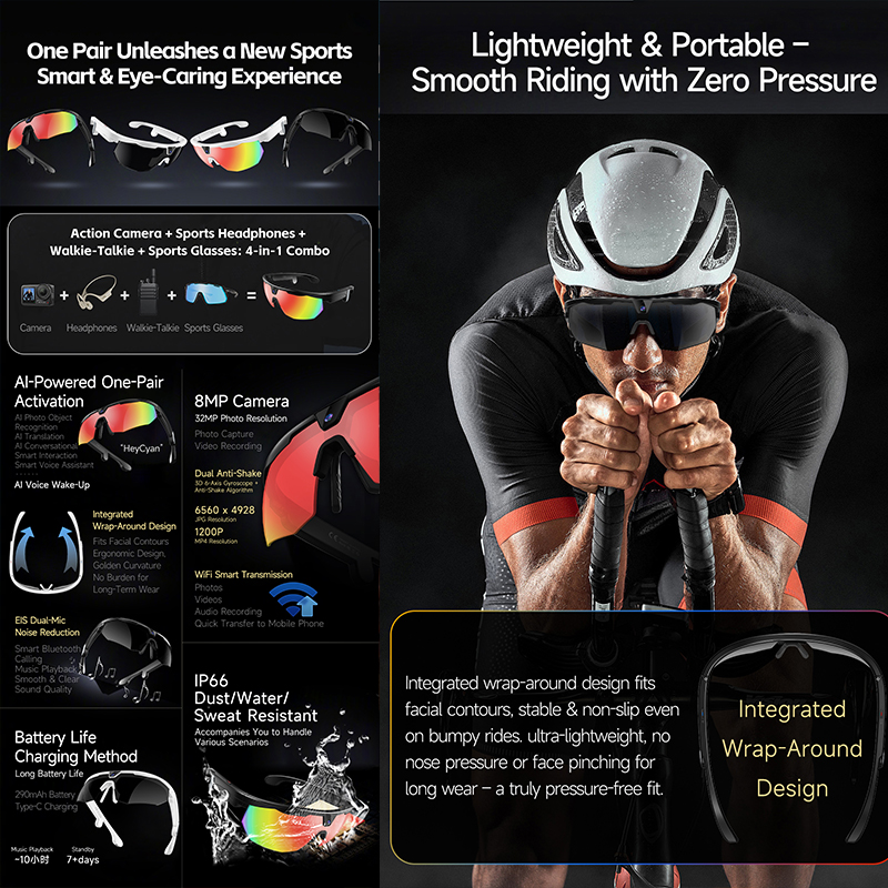 New Cool Cycling Smart Glasses - Smart Glasses Lens ulasan dan harga