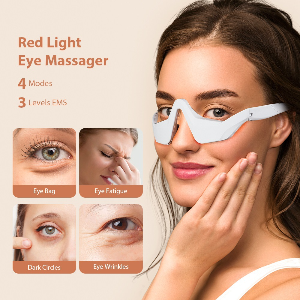 Eye Massager Under Eye Red Lig - Light Therapy Glasses ulasan dan harga