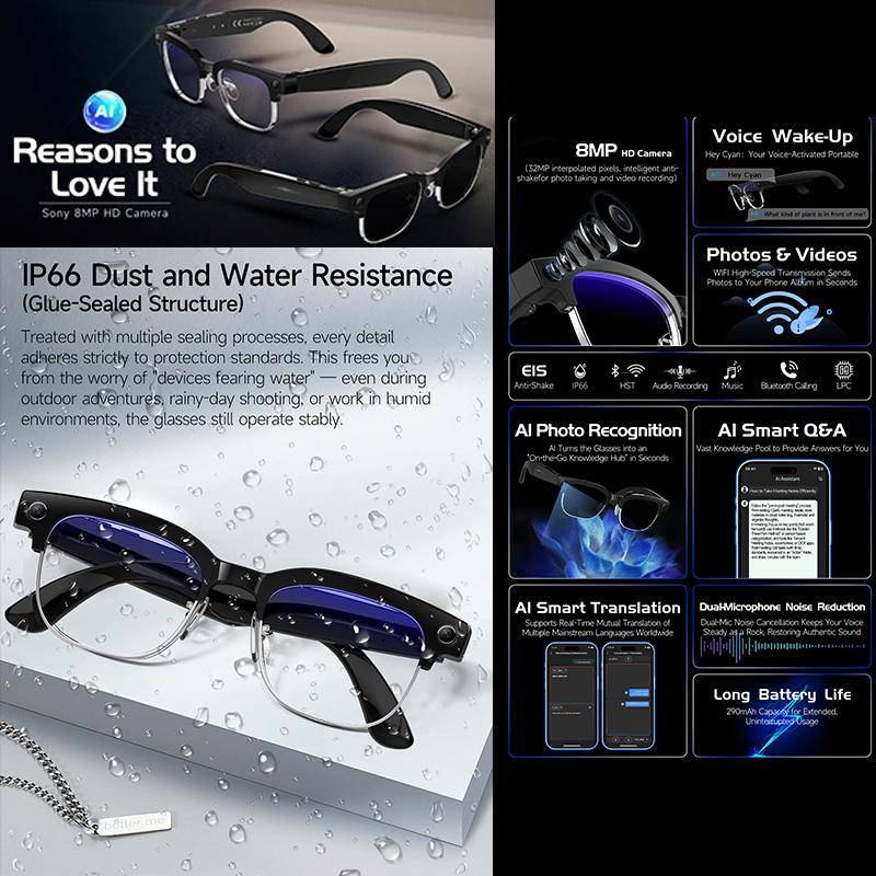 2026 New AI Smart Glasses 8MP  - Smart Glasses Lens ulasan dan harga