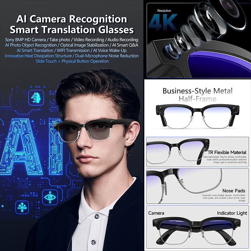 2026 New AI Smart Glasses 8MP  - Smart Glasses Lens ulasan dan harga