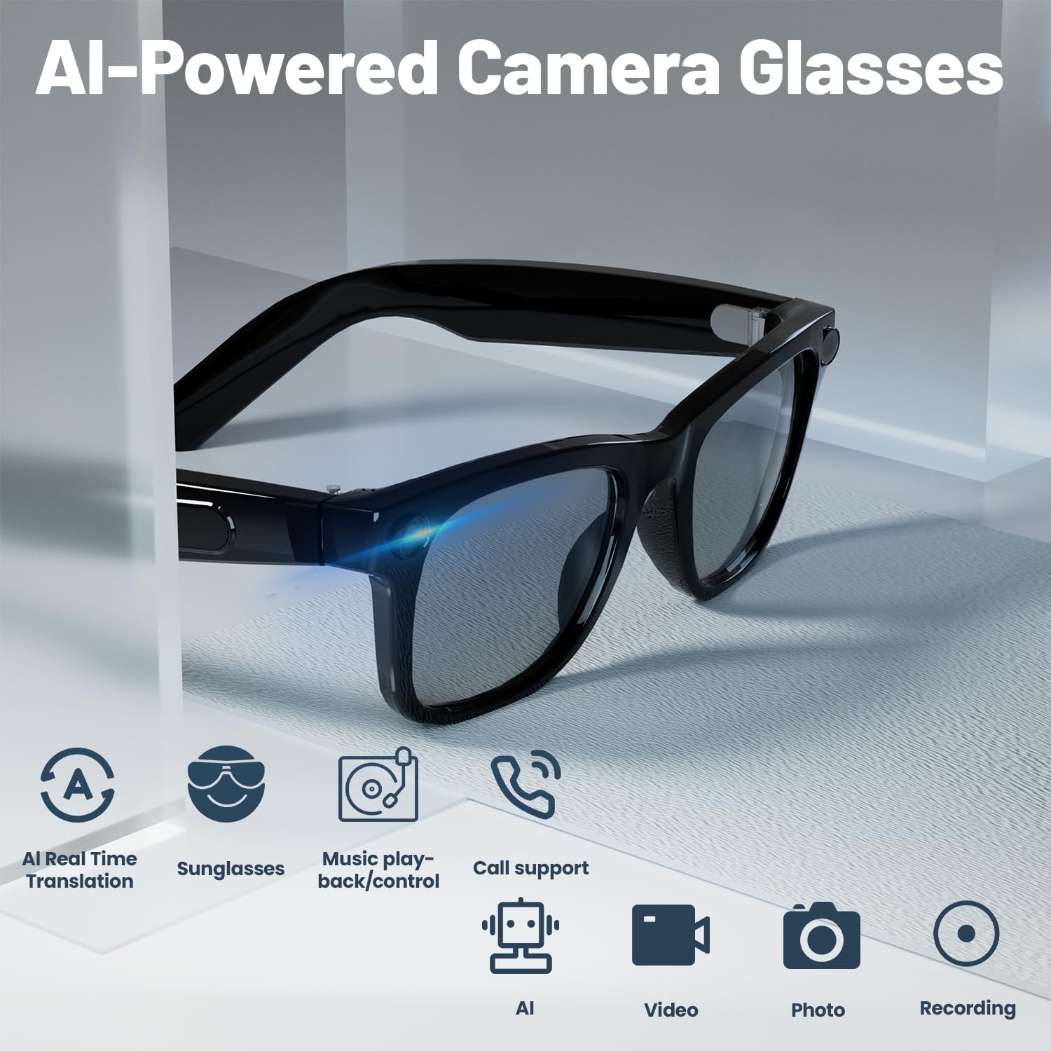 8MP AI Smart Glasses: 1080P Vi - Smart Glasses Lens ulasan dan harga