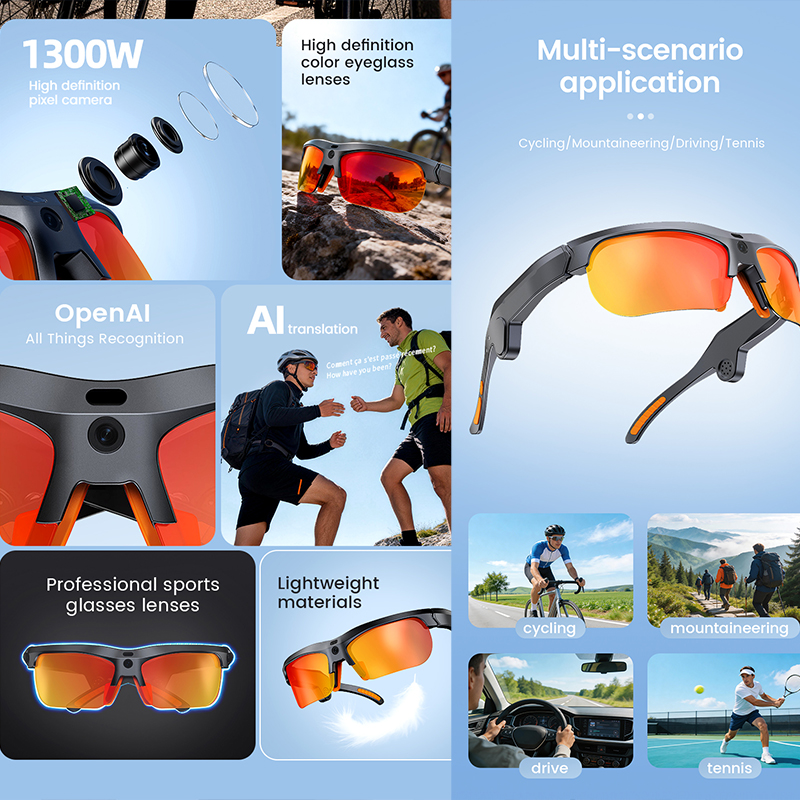 Cycling Smart Glasses AI Trans - Smart Glasses Lens ulasan dan harga
