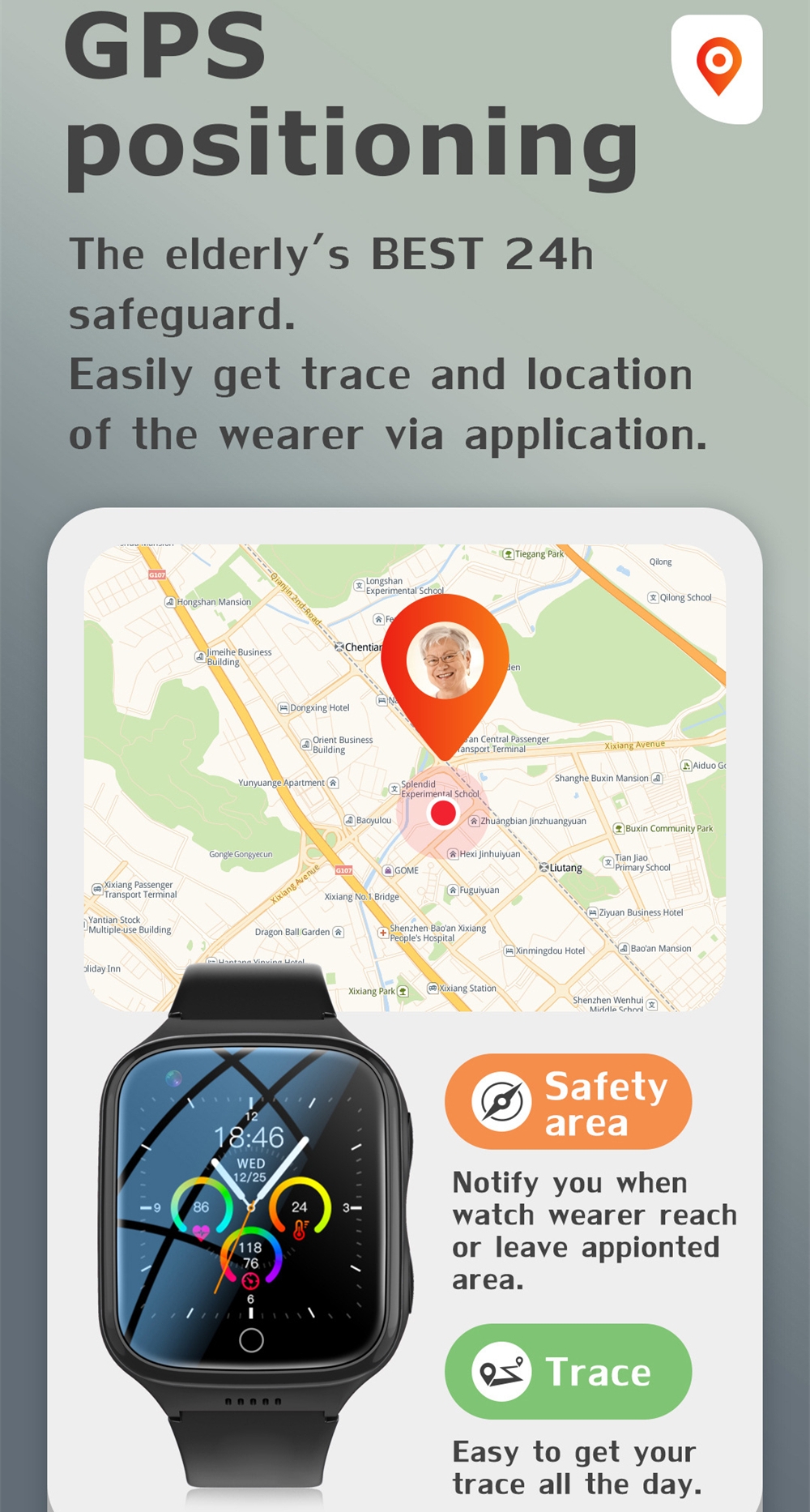 Falling Detection Watch Elderl - Fall Detection Watch ulasan dan harga