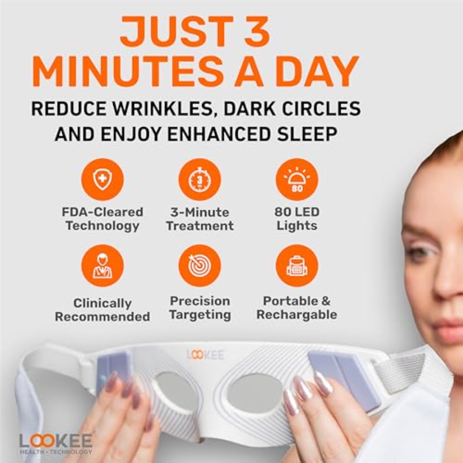 LOOKEE Under Eye Red Light The - Light Therapy Glasses ulasan dan harga