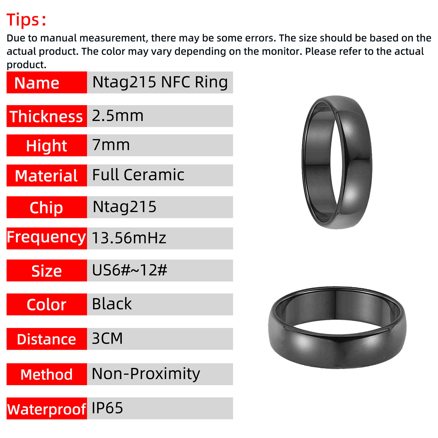 Ntag215 NFC Full Ceramic Smart - Smart Ring Nfc Pay ulasan dan harga