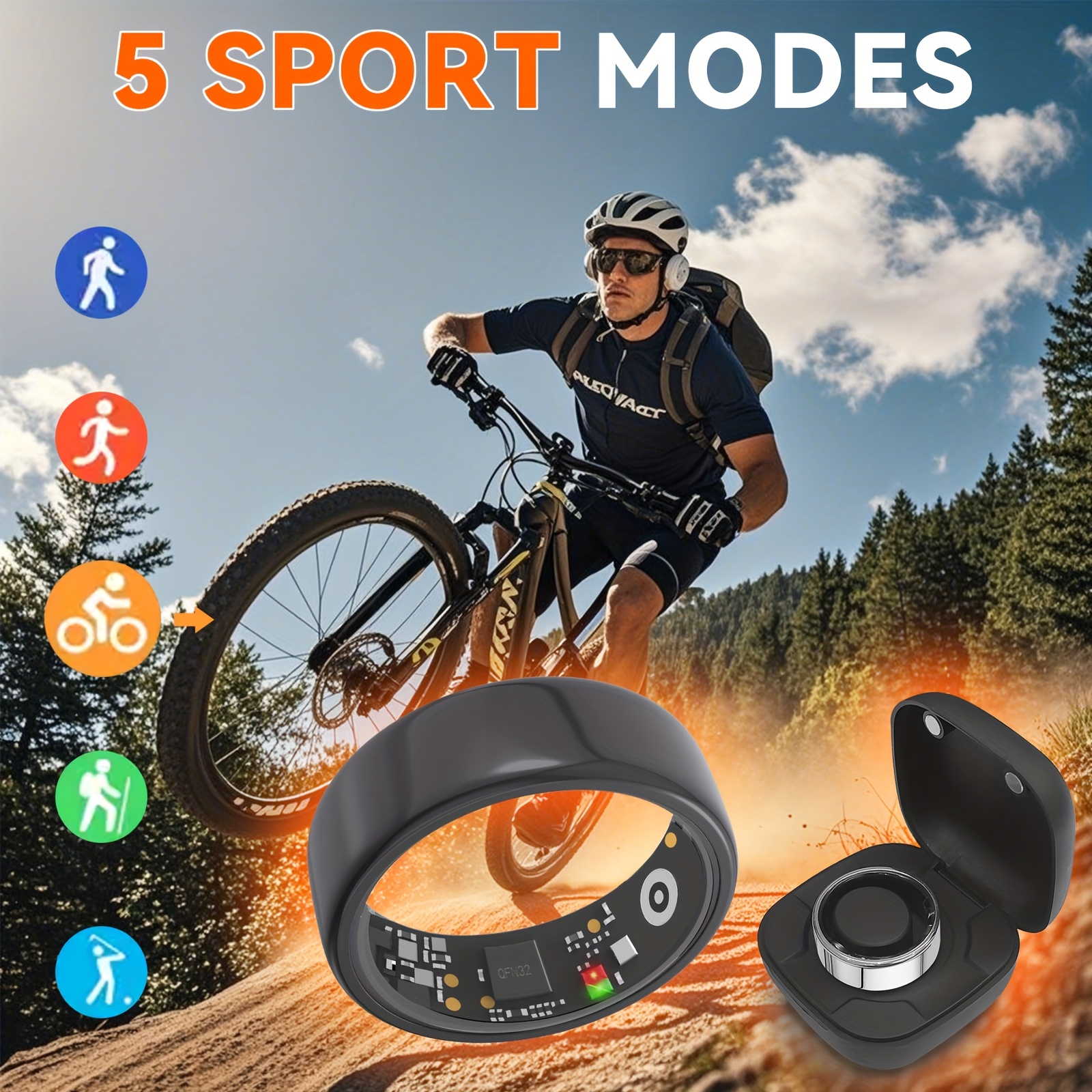 Smart Ring Men Women with Char - Temperature Ring Skin ulasan dan harga