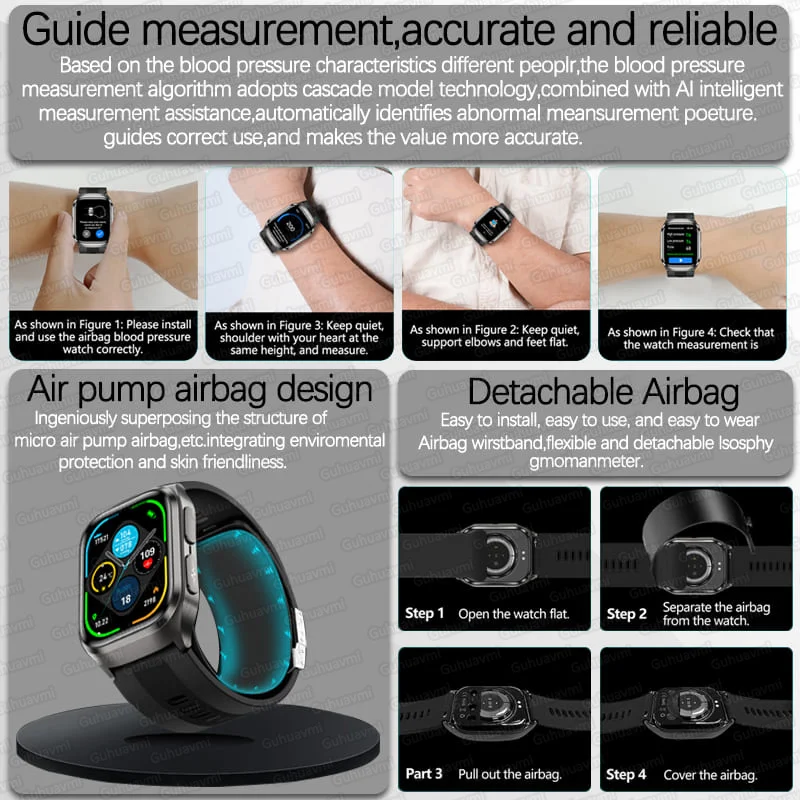 2026New Air Pump Airbag True B - Fall Detection Watch ulasan dan harga